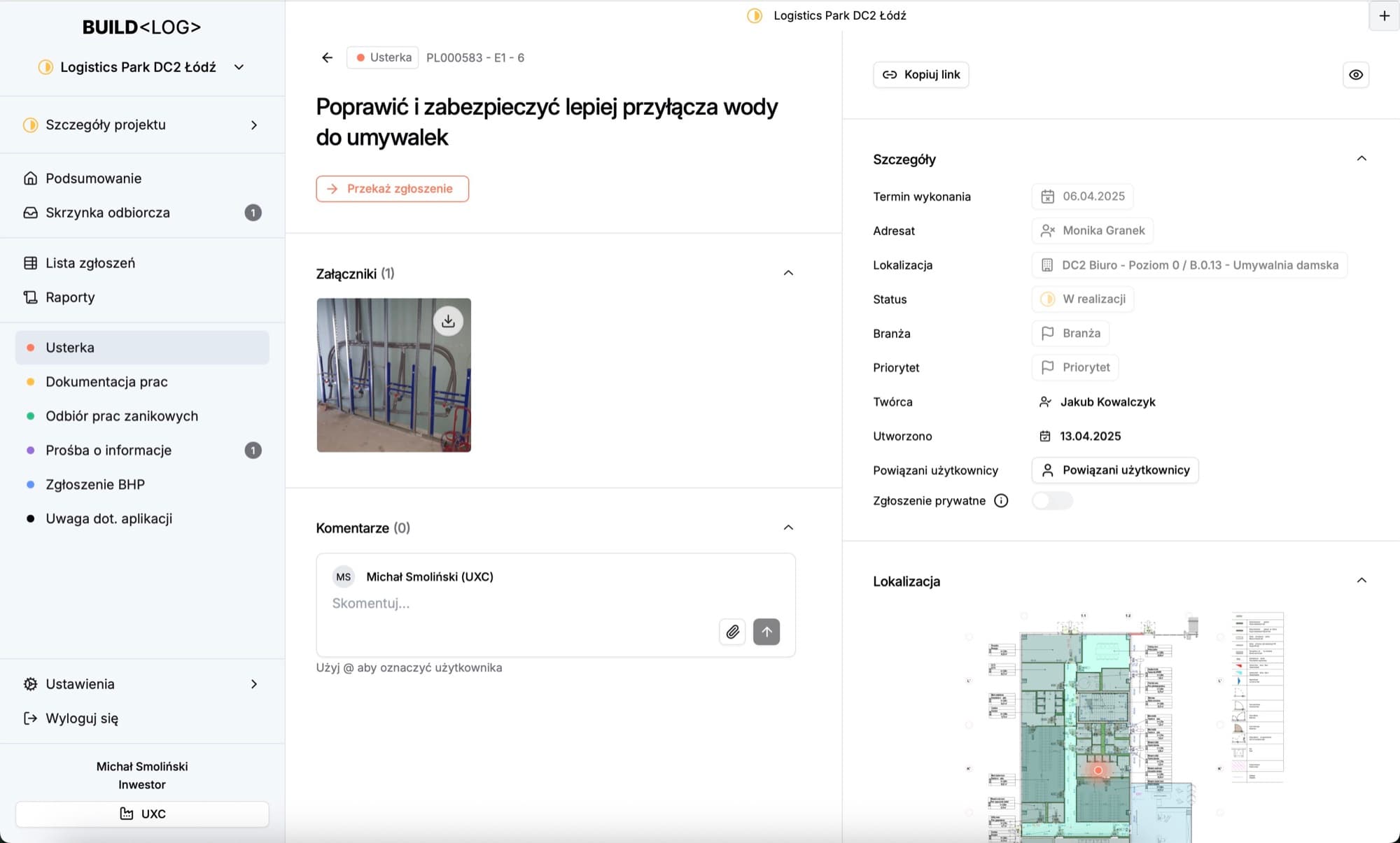 Tasks board in the BUILD/LOG app
